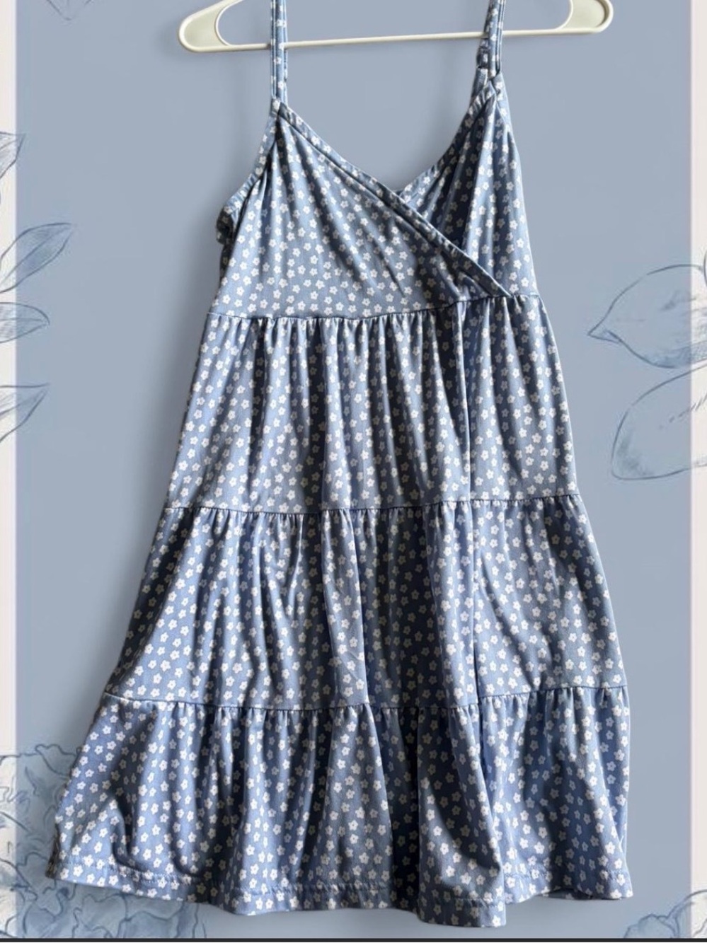 Blue/white floral mini dress